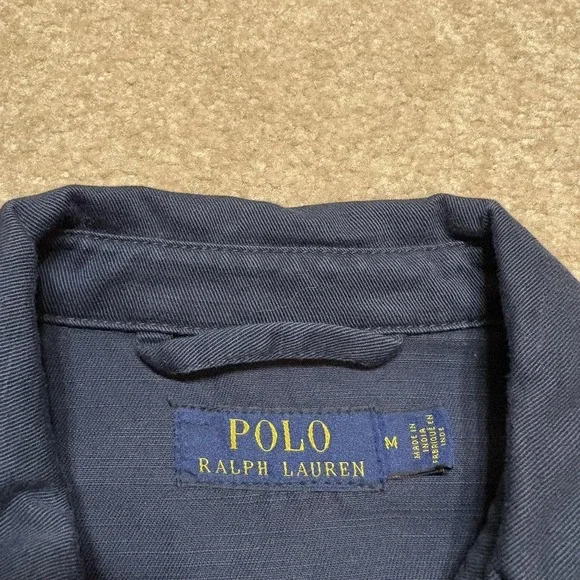 Polo Ralph Lauren Jacket Womens Medium Navy Full Zip Twill Bomber POLO Spell Out - Picture 3 of 16